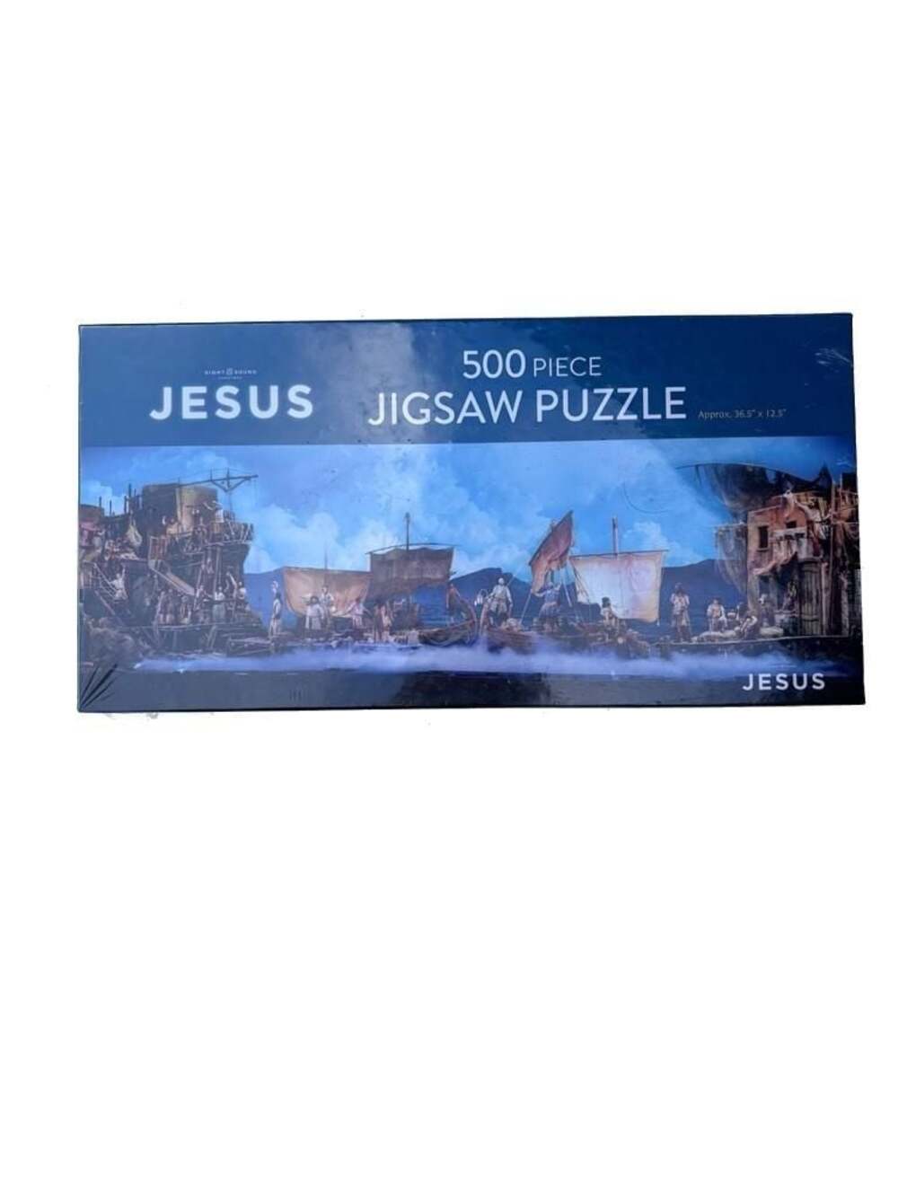 Sight & Sound Jesus Jigsaw Puzzle Unisex OS Blue New 500 Piece Panoramic
